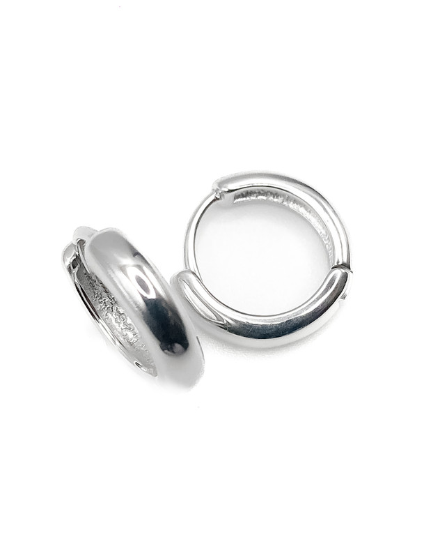 Aretes plata huggie gordito 2 cm diametro