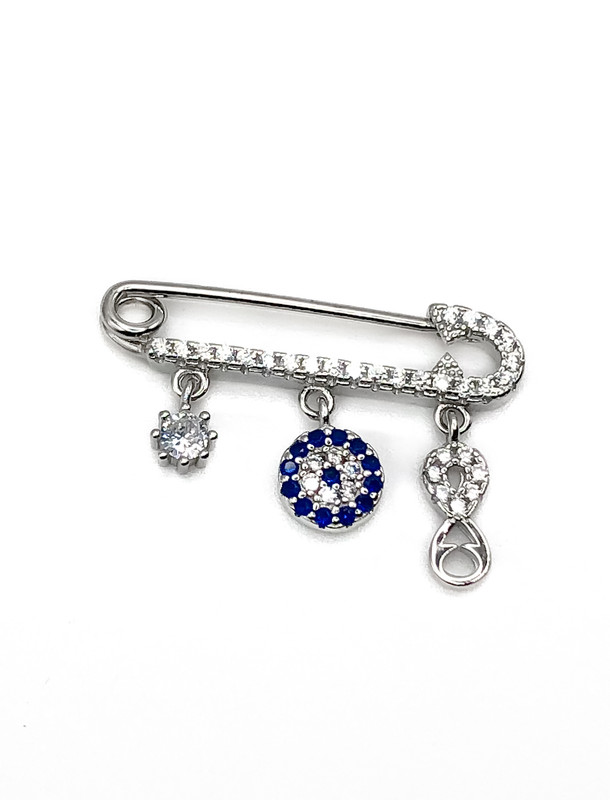 Dijes plata broche imperdible con infinito