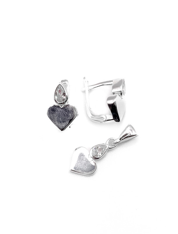 Juegos plata corazon liso blanco a patente