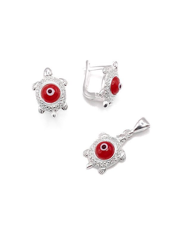 Juegos plata tortuga con ojo turco rojo patente