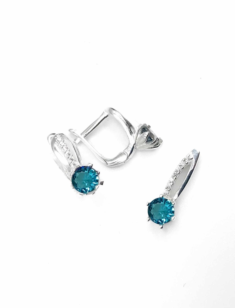 Juegos plata redondo piedra turquesa tira cruzada patente