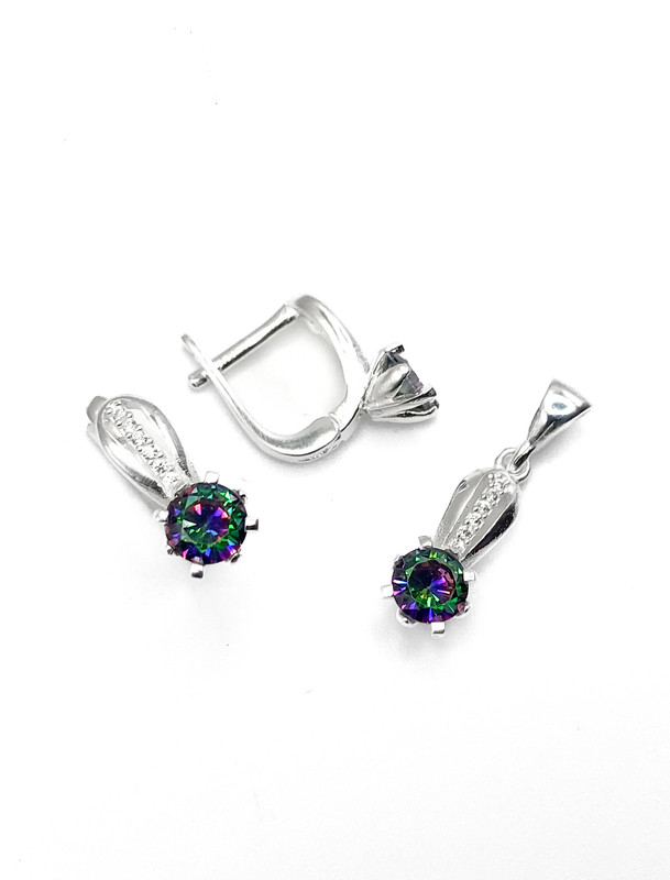 Juegos plata redondo circon tornasol tira ovalada patente