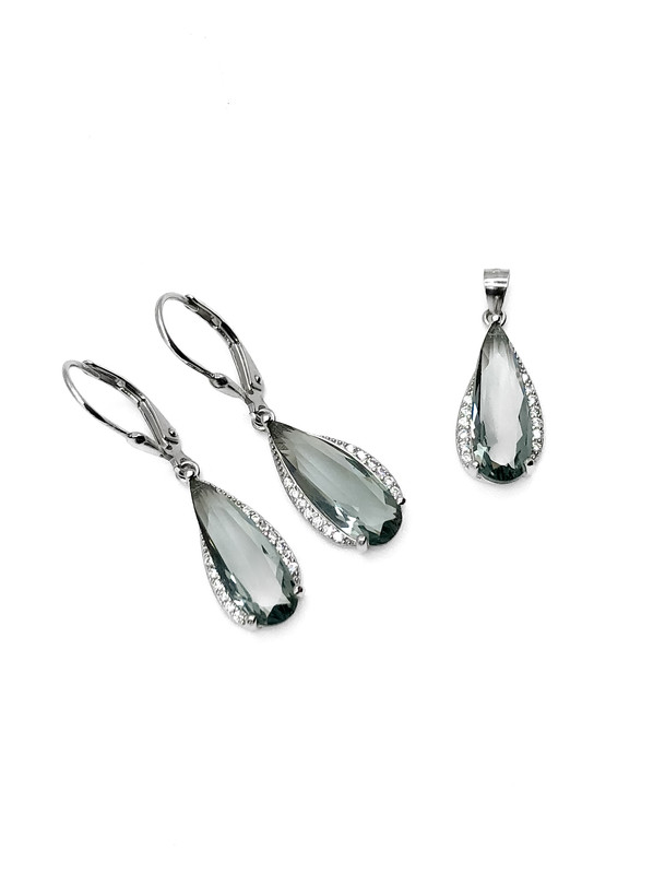 Juegos plata gota grande gris aza