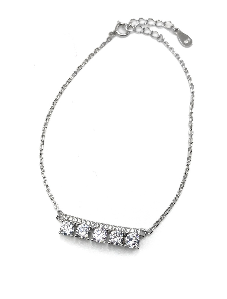 Pulseras plata línea de circones