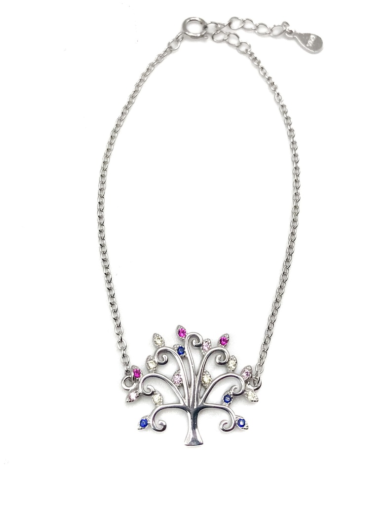 Pulseras plata piedra malaquita natural rectangular con enjoye