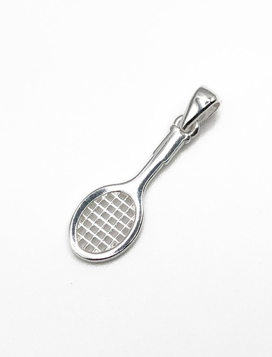 [P0086] Dijes plata raqueta de tenis grande