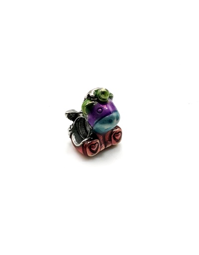 [P0192] Dijes plata unicornio de colores