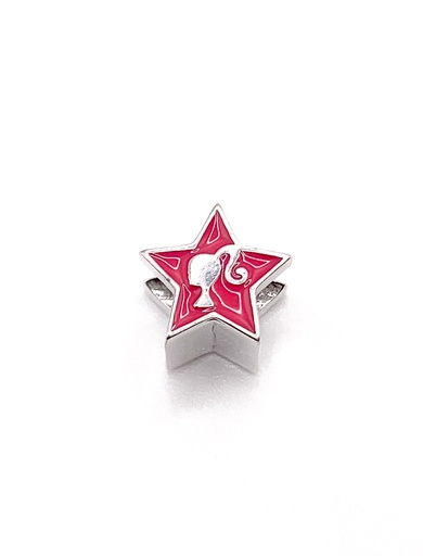 [P0201] Dijes plata estrella ancha con barbie en centro