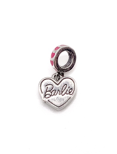 [P0209] Dijes plata corazon plateado barbie