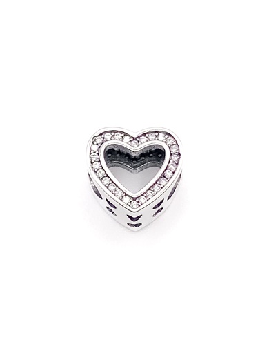 [P0285] Dijes plata contorno corazon con enjoye
