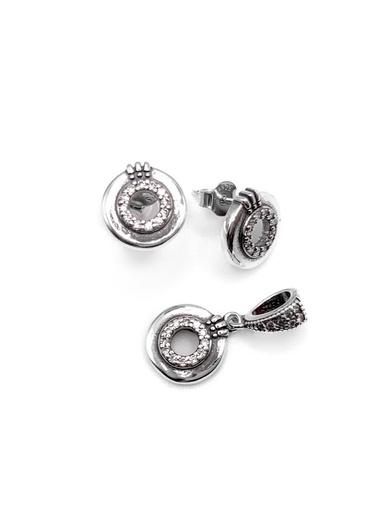 [S0004] Juegos plata redondo corona a presion