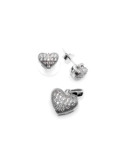 [S0009] Juegos plata corazon enjoye blanco a presion