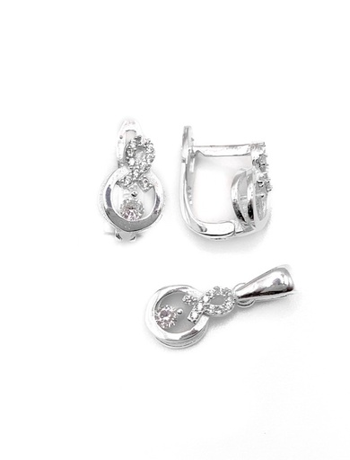 [S0014] Juegos plata circulo lazo blanco patente