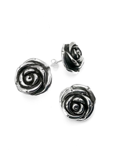 [S0286] Juegos plata roseton envejecido a presion