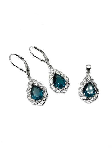 [S0368] Juegos plata gota petroleo espejo enjoye con aza