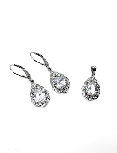 [S0369] Juegos plata gota blanca espejo enjoye con aza