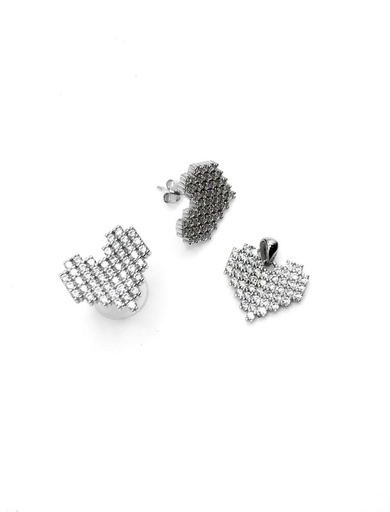 [S0374] Juegos plata corazon enjoye blanco a presion