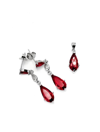 [S0419] Juegos plata gota roja largo a presion