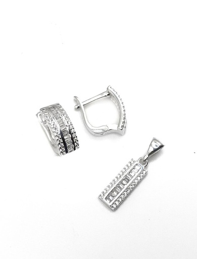 [S0433] Juegos plata rectangular baguett patente