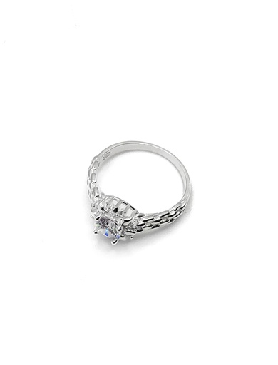Anillos plata aro tipo reloj piedra grande blanca