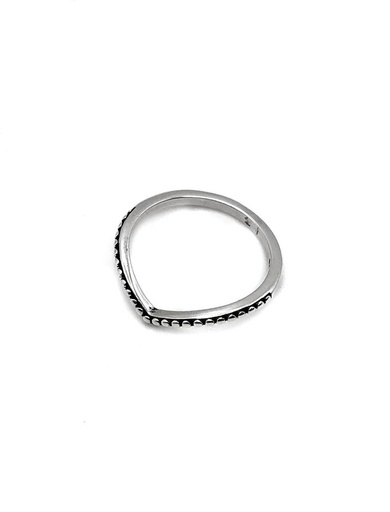 [R1022] Anillos plata aro con punta y bolistas en la mitad