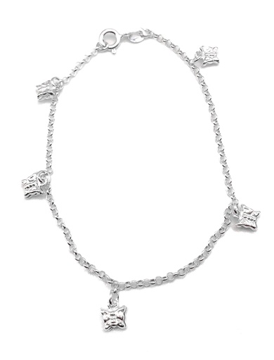 [B0034] Pulseras plata Mariposas colgantes
