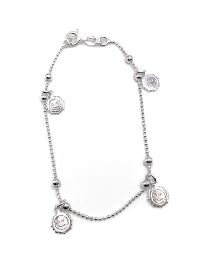 [B0043] Pulseras plata Soles colgantes
