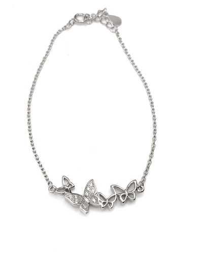 [B0074] Pulseras plata mariposas con enjoye