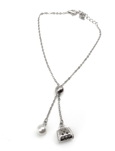 [B0092] Pulseras plata cartera colgante