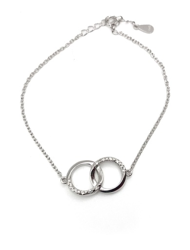 [B0098] Pulseras plata aros entrelazados