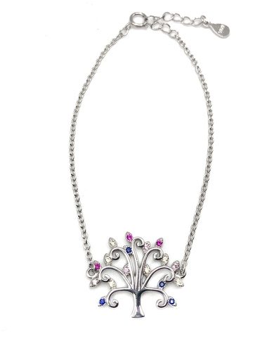 [B0102] Pulseras plata piedra malaquita natural rectangular con enjoye