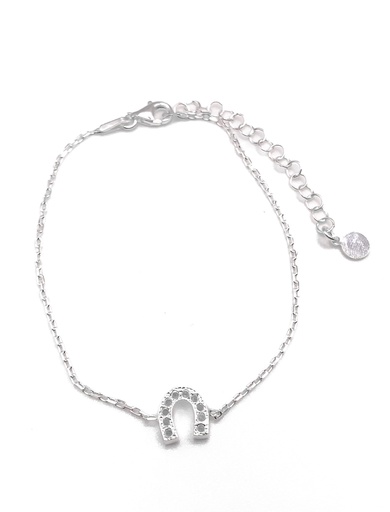 [B0109] Pulseras plata herradura enjoyado