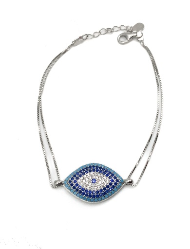 [B0153] Pulseras plata ojo turco micropave